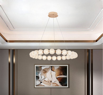 Tricolor Acrylic Ring LED Modern Pendant Light Pushbutton Switch 10 hingga 30m2