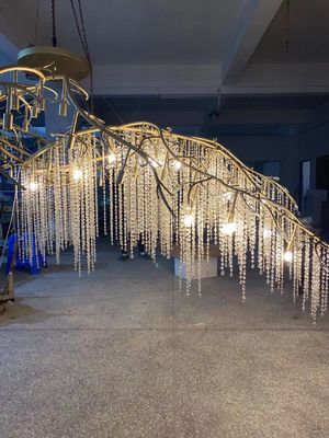 Teknik Lampar Gantung Disesuaikan Modern K9 Crystal Raindrop Extra Large Chandeliers