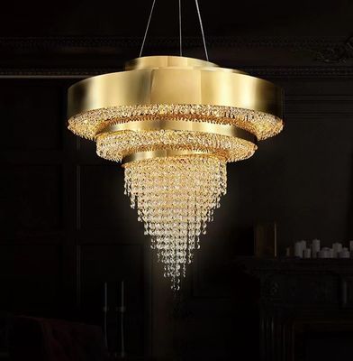 Metal Transparan Crystal Custom Pendant Lampu Untuk Hotel Dan Banquet Hall