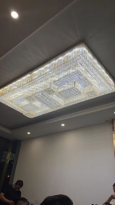 Purity Crystal Square Lampu Gantung Khusus Untuk Ruang Tamu Dan Loteng Tinggi