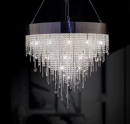 Transparan Jelas Custom Pendant Lampu Crystal Raindrop Chandeliers AC110V