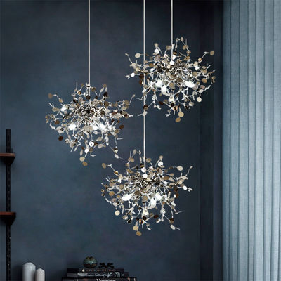 110V-240V Disesuaikan Lampu Gantung Tahan Karat Lampu Chandelier Chrome Dipoles