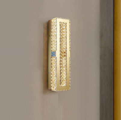 Tahan Karat Kontemporer Gold Crystal Wall Sconce Lighting Electroplating Polishing