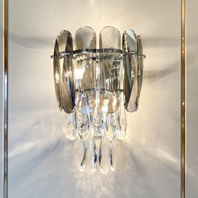 25*38cm Kamar Tidur Kontemporer Kristal Modern Lampu Dinding ODM Gaya Nordik