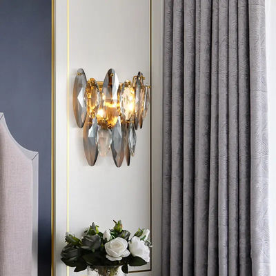 Ruang Tamu Samping Tempat Tidur Lampu Kristal Modern Sconce Dinding Lampu 25 * 16 * 33cm