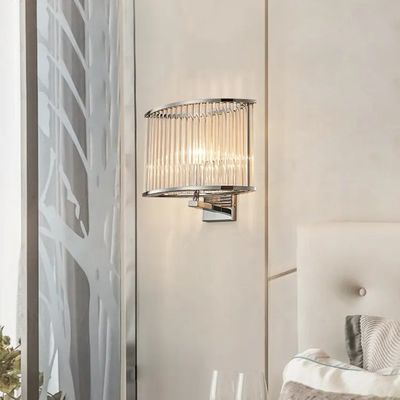 Sconce Dinding Kaca Bening Tahan Suhu Tinggi Transmisi Tinggi AC220V