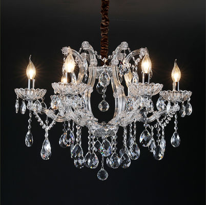 LED E14 Crystal Candle Chandelier 5 Hingga 10m2 Transmisi Cahaya Tinggi