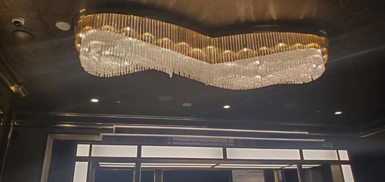 3000k Lampu Pendant Disesuaikan Kaca Kristal Flush Mount Langit-langit Tinggi Lampu Lampu Lampu