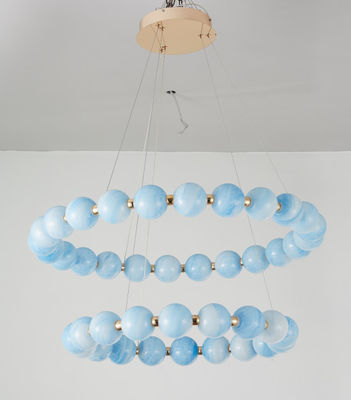 E26 / E27 Multi Light Crystal Ring Chandelier Untuk Dekorasi Ruang Tamu