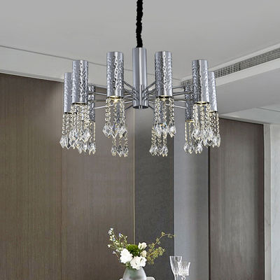 Stainless Steel Chrome Lampu Plafon Kristal Modern Dapat Disesuaikan 110V - 240V