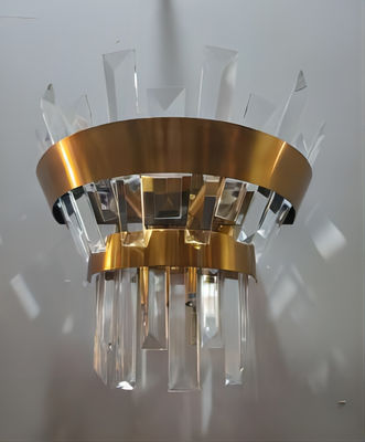 3000K - 6000K W8053 Emas Logam Kristal Lampu Dinding Dekorasi Interior