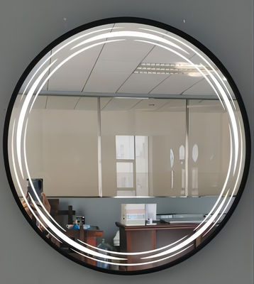 Cermin Kamar Mandi Bingkai Aluminium Diameter 60cm Efek Pantulan Jernih