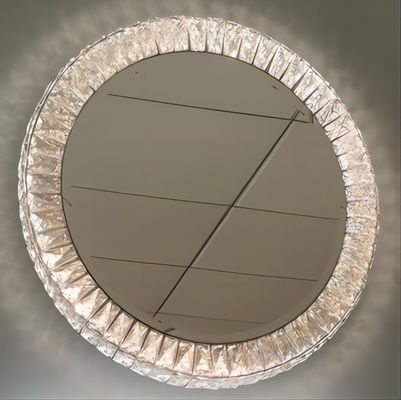 Cermin Efek Kristal LED Stainless Steel Cermin Rias Kristal Dengan Lampu