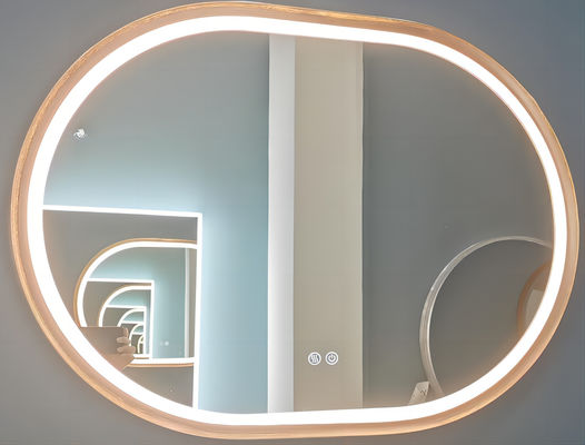 Dekorasi Modern Cermin Backlit Oval 4200K OEM ODM