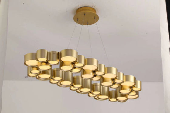 LED Acrylic Gold Resin Creative Chandelier Csutom Warna 3000 - 6000K