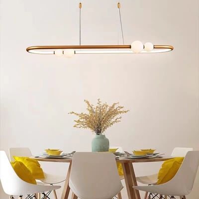 Lampu Gantung Cincin Gosok Cat Emas Sederhana Nordic Lampu Gantung Modern ODM AC110V