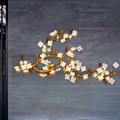 All Copper Light Luxury Large Wall Lamp Hotel Lobby Latar Belakang Dekorasi dinding Sconces