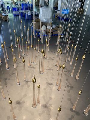 Modern Light Luxury Long Water Drop Chandelier Untuk Duplex Villa Tangga