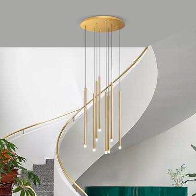 Komersial Modern Long Hanging Chandelier Emas Atau Hitam Finishes