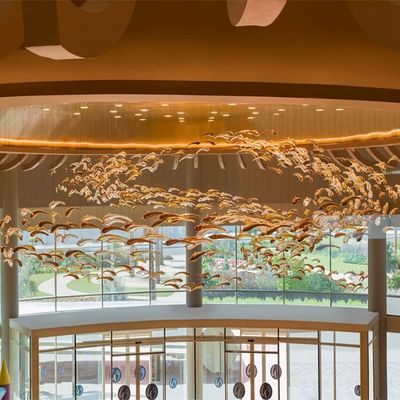 Glaze Art Tema Samudra Kaca ikan Chandelier Kreatif Dekoratif Chandelier