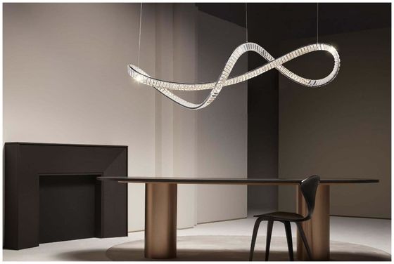 Italia Ringan Mewah Minimalis Crystal Chandelier Exhibition Hall Desain Artistic Modeling Teknik Chandelier