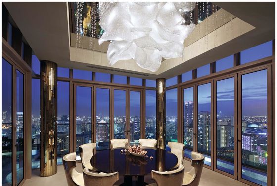 Customized Luxury K9 Crystal Bead Crystal Chandelier Besar Pencahayaan Villa Mewah, Klub High-End
