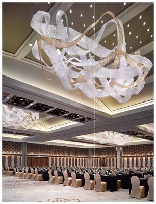 Lampu Lampu Kristal Ribbon yang dibuat khusus Lampu Lampu Lampu Eropa Modern