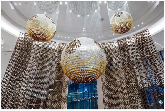 Perlengkapan Pencahayaan Khusus Kaca Seni Foyer Besar Chandelier Pencahayaan OEM ODM