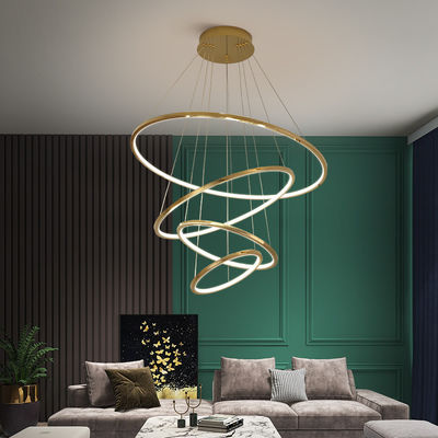 Tiga Warna Dimming LED Modern Ring Langit-Langit Tinggi Lustre Layanan Pelanggan