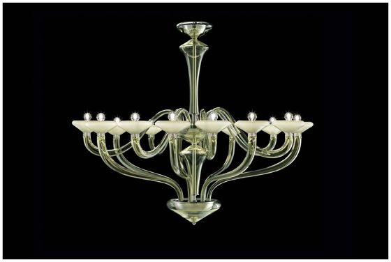 3000-6000K Custom Chandeliers Dengan Clear Glass Shades Berbagai Ukuran Tersedia