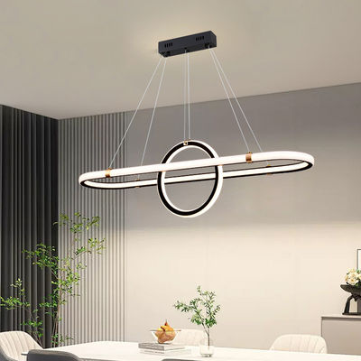 LED 92W/Tiga Warna Hitam Restoran Chandelier Soft Comfortable Light