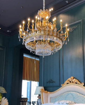 Pengadilan Eropa High End Mewah Kristal Lilin Chandelier Pencahayaan Menyilaukan