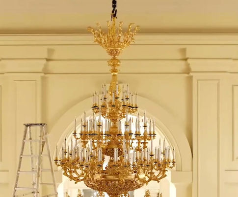 Candle Chandeliers Gaya Eropa Candle Chandeliers Kristal Ekstra Besar Untuk Langit-langit Tinggi