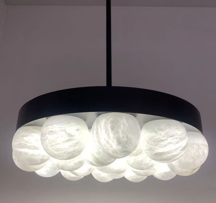 Rumah mewah Alabaster Spanyol Chandelier Ruang tamu Kuningan Bulat Bola Marmer Ruang makan Ruang tidur Pencahayaan