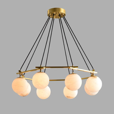 Modern Round Alabaster Pendant Light Studio Living Room Dining Room Art Hanging Trendy Dekorasi Chandelier