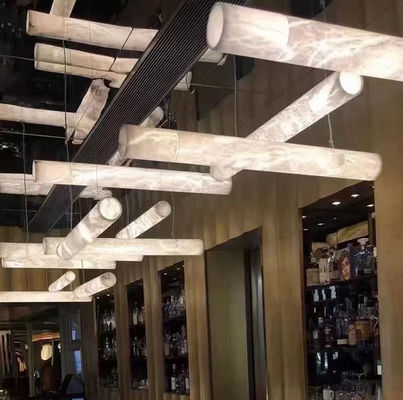 Lampu Gantung Ruang Makan Gantung Modern Deco Dalam Ruangan Hotel Kustom Lampu Gantung Besar Linier Kuningan Mewah Nordic