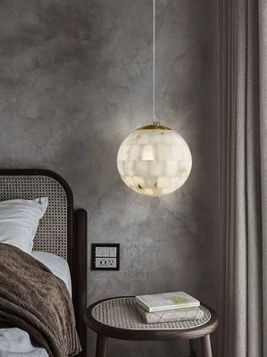 Modern cahaya mewah natural gigi alabaster lampu gantung kamar tidur ruang tamu restoran bar kafe dekorasi logam globe liontin lampu