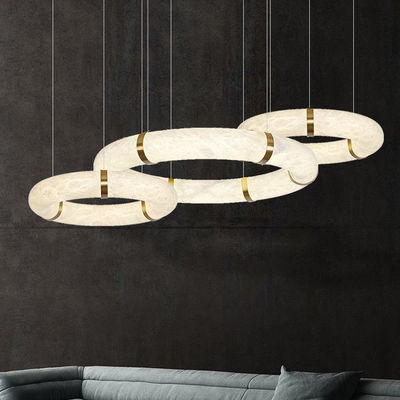 Modern Luxury Alabaster L1P Chandelier Brass Pendant Hanging Light Dining Room Kitchen Island Hotel Bar AC Harga Pabrik
