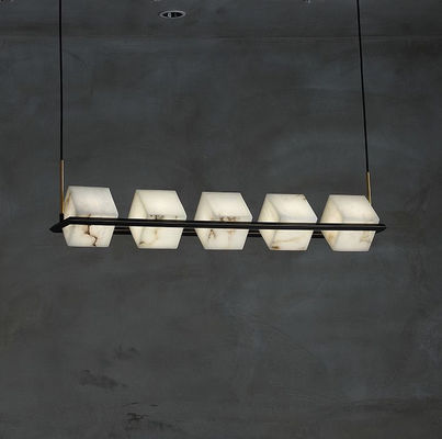 Alabaster Tembaga Chandelier Modern Luxury Living Room Dining Room Lamp Desainer Kreatif Sederhana Rumah Teh Studio Lamp