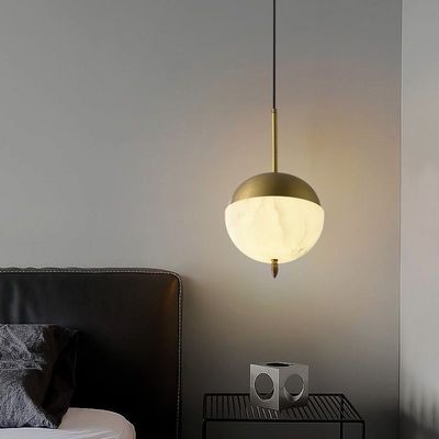 Luxury Nordic Marble Pendant Lampu Dekorasi Rumah Villa Ruang Tinggal Lampu Lampu Lampu Bola Lampu Lampu Lampu Kamar Tidur Toko Kopi Lampu Alabaster