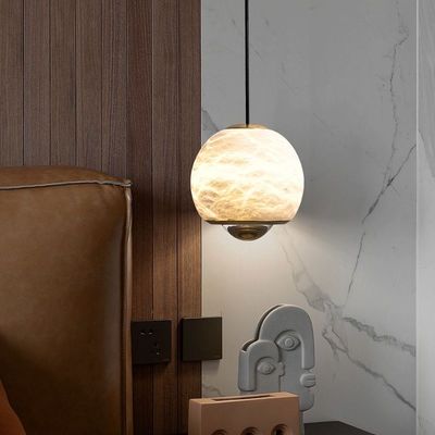 Rumah mewah Dekorasi interior Suspensi linier Dapur Pulau ruang tamu Kamar tidur Bola bulat Alabaster Chandelier