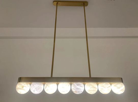 Modern Nordic Marmer Chandelier Designer High-end Minimalis ruang tamu Alabaster Cahaya Semua Tembaga Dining Room Bedroom Lamp
