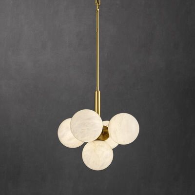 Modern Round Alabaster Pendant Lamp Ruang Makan Living Room Bedside Luxury Dekorasi Lampu