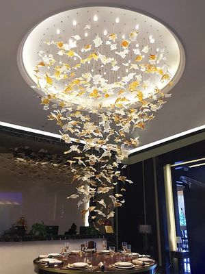 Lampu kaca Murano buatan tangan Lampu dalam ruangan Cahaya Maple Leaf Lampu
