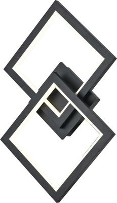 Lampu lampu persegi geometris hitam sederhana tubuh aluminium 20W 3000K switch kontrol lampu dinding langit-langit