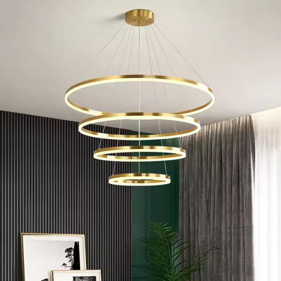 Empat Ring Hanging Home Dekorasi Led Chandelier Ring Akrilik Mewah Langit-langit Ring Chandelier