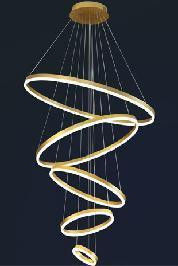 Lima Ring Hanging Home Dekorasi Led Chandelier Ring Akrilik Mewah Langit-langit Ring Chandelier