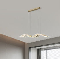 Tambahkan Large Nordic Modern Luxury Long Strip Waveform Acrylic Lamp Bar Hotel Dekorasi Rumah Lampu Gantung Lampu