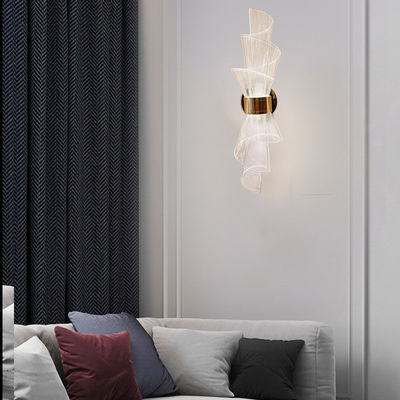 Lampu dinding acrylic yang halus dan indah di samping tempat tidur lampu dinding LED