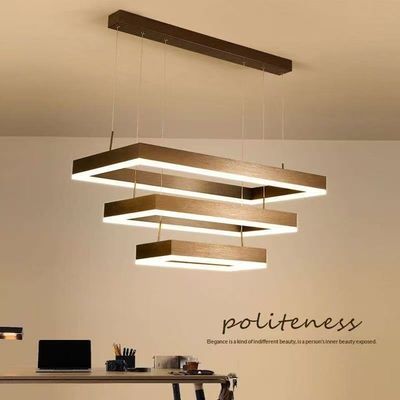 Lantai Tiga Ruang tamu kecil Led Lampu Lampu Lampu modern sederhana persegi panjang Lampu Nordic Hall Restoran Bar Lampu gantung